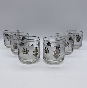 Old Fashioned Silver Leaf by LIBBEY GLASS COMPANY Set of 6